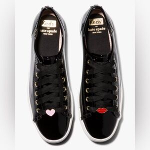 Keds X Kate Spade New York Triple Kick Patent Leather Black Sneakers. Size 6.5.